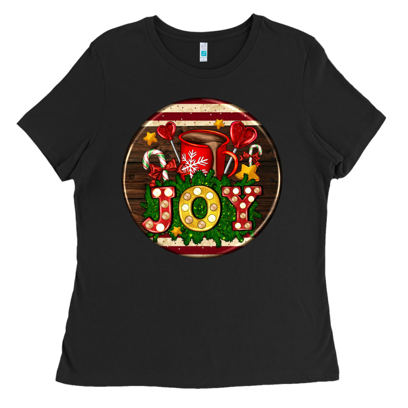 Christmas Joy And Hot Chocolate Ladies Tee by AdoDesignShop | Teevron
