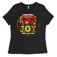Black Christmas joy and hot chocolate Ladies Tee - AdoDesignShop
