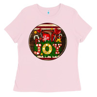 Bubblegum Pink Christmas joy and hot chocolate Ladies Tee - AdoDesignShop
