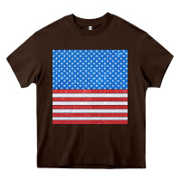 Chocolate Brown Glitter 4th Of July Seamless Pattern Heavy Core Tee - BundleAndBundleShop