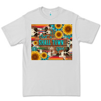 Dove Grey just a small town girl with gemstone sunflower serape and cowhide Premium Tee - Artiststas