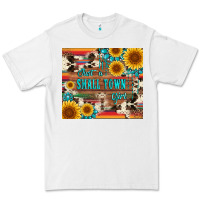White just a small town girl with gemstone sunflower serape and cowhide Premium Tee - Artiststas