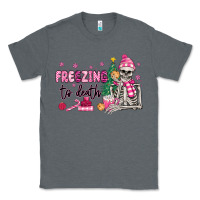Charcoal Heather freezing to death skeleton Classic Tee - MaliasSmallBusiness