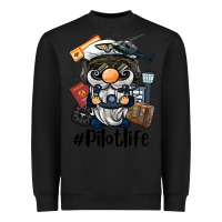 Black pilot life gnome Heavyweight Sweatshirt - BarkalooDesign