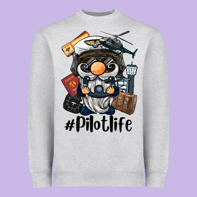 Pilot Life Gnome Heavyweight Sweatshirt Designed By Barkaloodesign