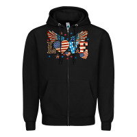 Black Love America wings 4th of july Zipper Hoodie - HowdyJamesFarm