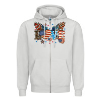 Dove Grey Love America wings 4th of july Zipper Hoodie - HowdyJamesFarm