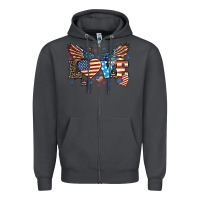 Smoke Love America wings 4th of july Zipper Hoodie - HowdyJamesFarm