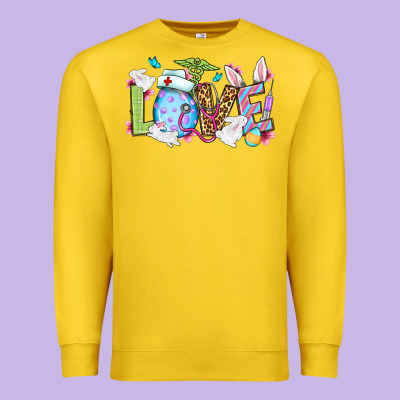 Love Nurse Easter Premium Sweatshirt Designed By Oliviacreatesart
