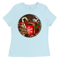 Baby Blue Christmas hot chocolate and chocolate Ladies Tee - AdoDesignShop