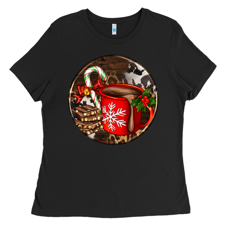 Christmas Hot Chocolate And Chocolate Ladies Tee by AdoDesignShop | Teevron