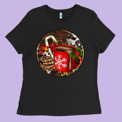 Christmas Hot Chocolate And Chocolate Ladies Tee Designed By Adodesignshop