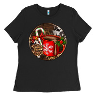 Black Christmas hot chocolate and chocolate Ladies Tee - AdoDesignShop