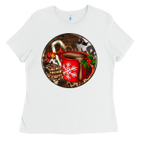 White Christmas hot chocolate and chocolate Ladies Tee - AdoDesignShop