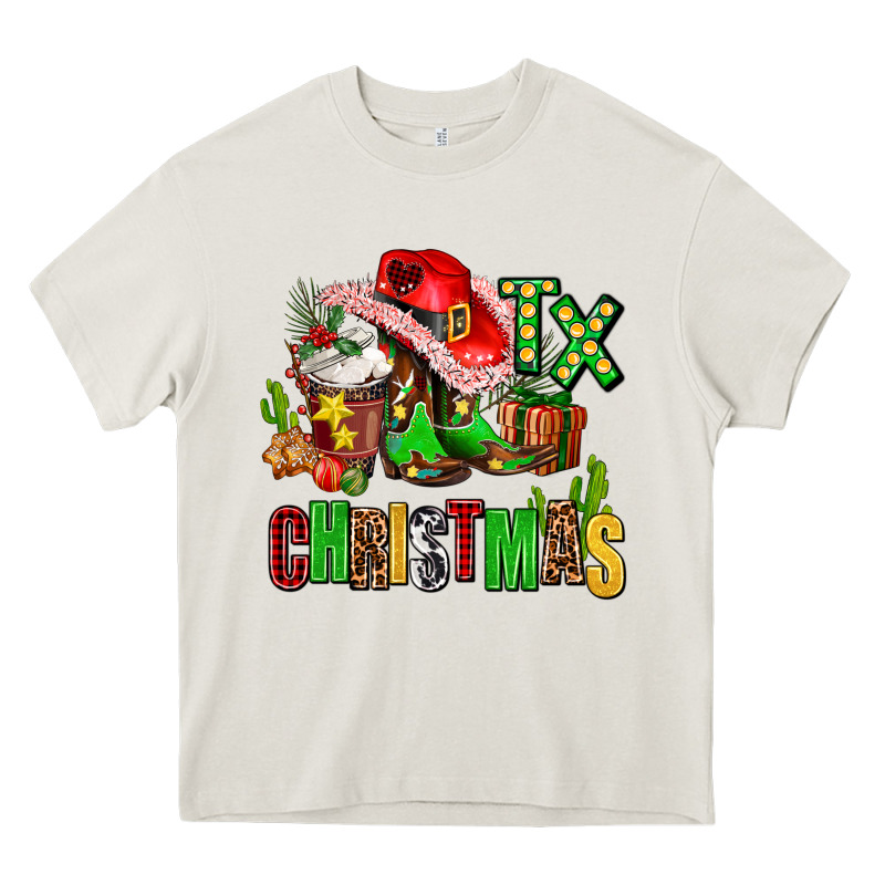 Tx Christmas Cowgirl Heavy Core Tee by AdoDesignShop | Teevron
