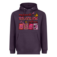 Plum my favorite valentine calls me mama Heavyweight Hoodie - OliviaCreatesArt