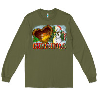 Army Green Christmas Snowman Long Sleeve Tee - LillyAllenDesigns