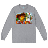 Heather Grey Christmas Snowman Long Sleeve Tee - LillyAllenDesigns