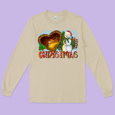 Christmas Snowman Long Sleeve Tee Designed By Lillyallendesigns