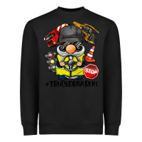Black truck driver life gnome Heavyweight Sweatshirt - BarkalooDesign
