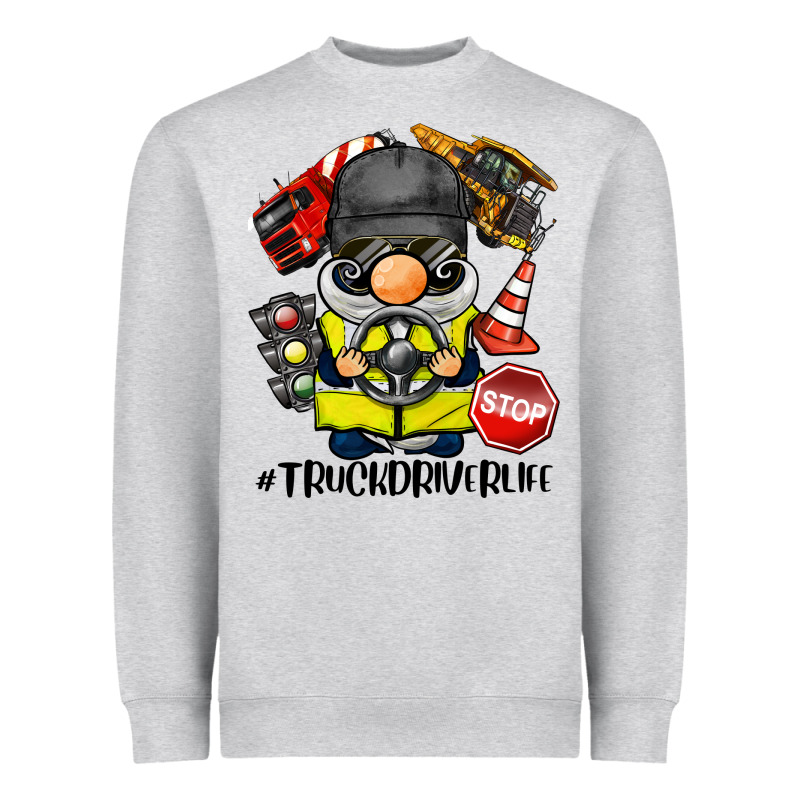 Truck Driver Life Gnome Heavyweight Sweatshirt by BarkalooDesign | Teevron