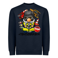 Navy truck driver life gnome Heavyweight Sweatshirt - BarkalooDesign