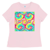 Bubblegum Pink Tie Dye Seamless Pattern Ladies Tee - BundleAndBundleShop