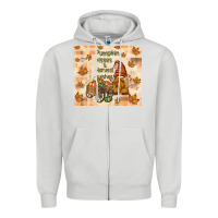 Dove Grey pumpkin kisses and harvest wishes Zipper Hoodie - TumblerDesignByShophia