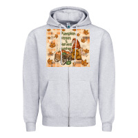 Heather Grey pumpkin kisses and harvest wishes Zipper Hoodie - TumblerDesignByShophia