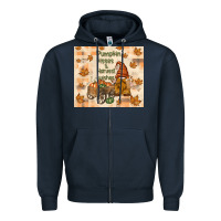 Navy pumpkin kisses and harvest wishes Zipper Hoodie - TumblerDesignByShophia