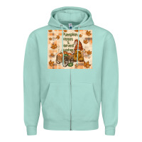 Seafoam pumpkin kisses and harvest wishes Zipper Hoodie - TumblerDesignByShophia