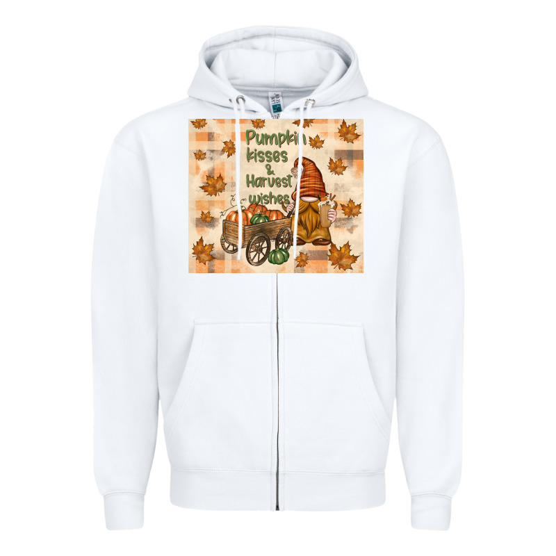 Pumpkin Kisses And Harvest Wishes Zipper Hoodie by TumblerDesignByShophia | Teevron