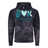 Cloud Black Peace Love Cure Cervical Cancer Vintage Hoodie - Jasminsmagicworld