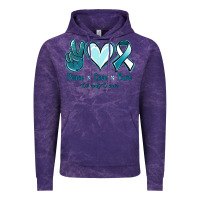 Peace Love Cure Cervical Cancer Vintage Hoodie | Teevron