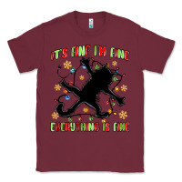 Burgundy it's fine i'm fine everything is fine Classic Tee - MaliasSmallBusiness