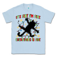 Dusty Blue it's fine i'm fine everything is fine Classic Tee - MaliasSmallBusiness
