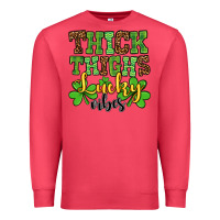 Cardinal St. Patrick's Thick thighs lucky vibes Premium Sweatshirt - OliviaCreatesArt