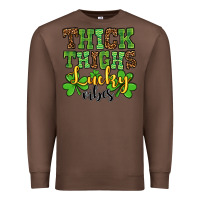 Chestnut St. Patrick's Thick thighs lucky vibes Premium Sweatshirt - OliviaCreatesArt
