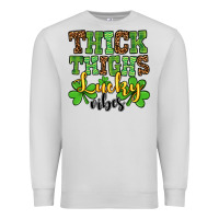 Dove Grey St. Patrick's Thick thighs lucky vibes Premium Sweatshirt - OliviaCreatesArt