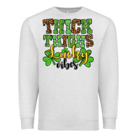 Oatmeal Heather St. Patrick's Thick thighs lucky vibes Premium Sweatshirt - OliviaCreatesArt