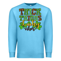 Ocean Blue St. Patrick's Thick thighs lucky vibes Premium Sweatshirt - OliviaCreatesArt