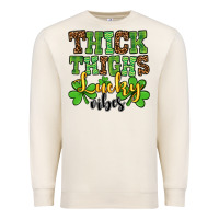 Sandshell St. Patrick's Thick thighs lucky vibes Premium Sweatshirt - OliviaCreatesArt