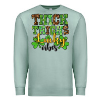Seafoam St. Patrick's Thick thighs lucky vibes Premium Sweatshirt - OliviaCreatesArt