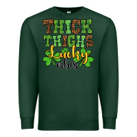 Sports Green St. Patrick's Thick thighs lucky vibes Premium Sweatshirt - OliviaCreatesArt