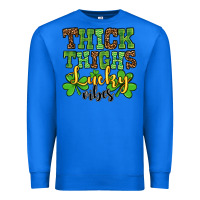 True Royal St. Patrick's Thick thighs lucky vibes Premium Sweatshirt - OliviaCreatesArt