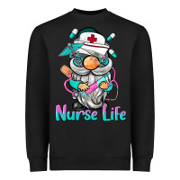 Black nurse life  gnome Heavyweight Sweatshirt - BarkalooDesign