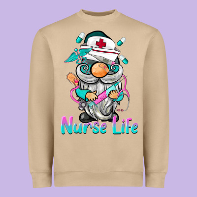 Nurse Life  Gnome Heavyweight Sweatshirt Designed By Barkaloodesign