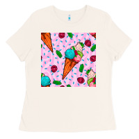 Bone ice cream seamless pattern Ladies Tee - BundleAndBundleShop