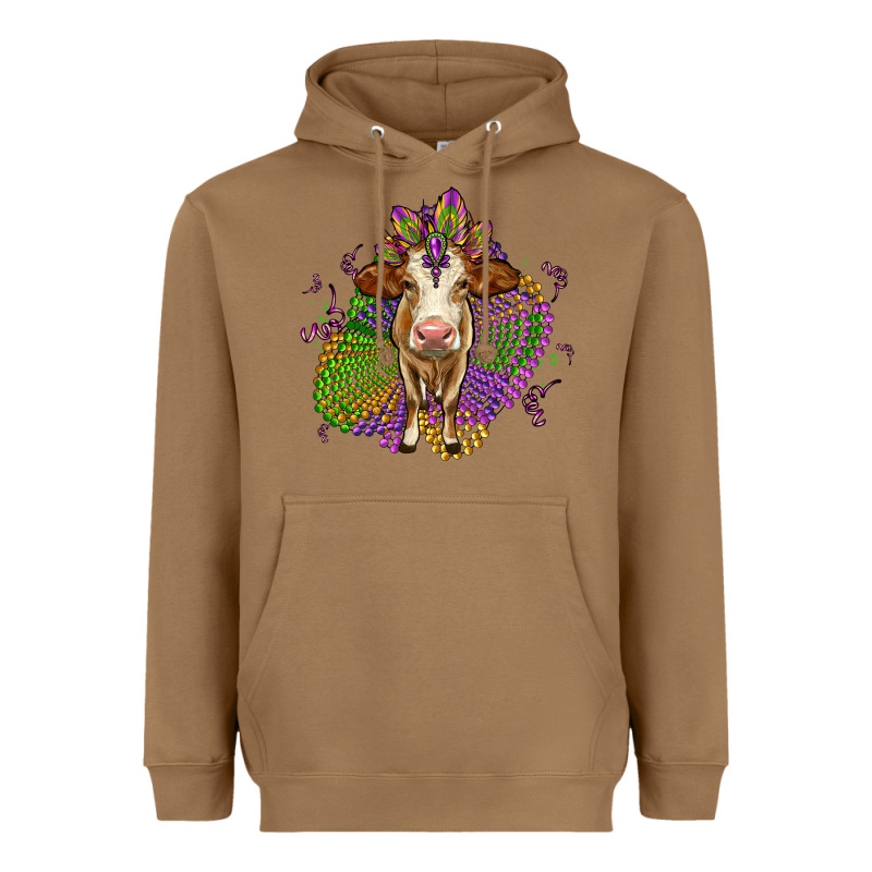 Simmental Mardi Gras Heavyweight Hoodie by OliviaCreatesArt | Teevron
