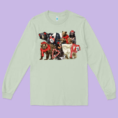 Christmas Bear Family Long Sleeve Tee Designed By Lillyallendesigns